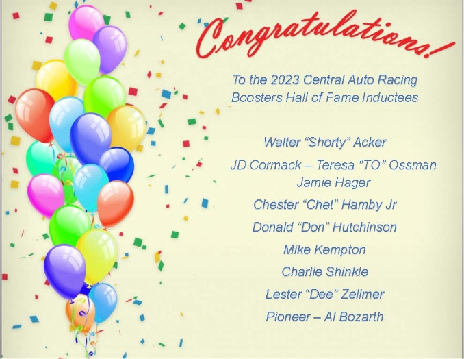 2023 Central Auto Racing Boosters Hall of Fame Inductees